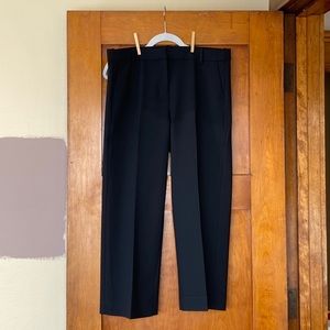 Black unlined trousers, wide leg crop suit pants, J Crew size 12, style Peyton